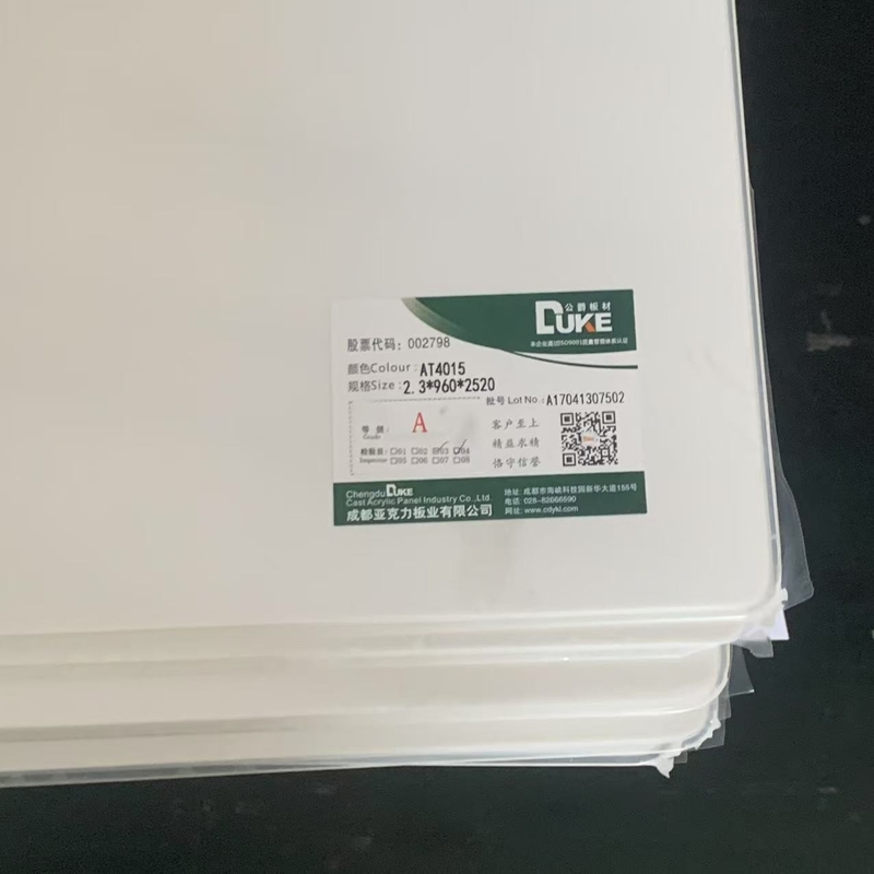 Lastra acrilica colata opalina bianca MMA Mitsubishi vergine al 100% per artigianato, vasca da bagno colorata, taglio di lastre di plastica