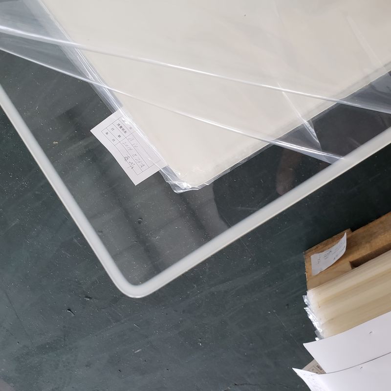 8mm trasparente PMMA Fuso fogli acrilici resistenti al calore Dimensioni personalizzate Taglio laser UV Stampa incisione Luce pubblicitaria