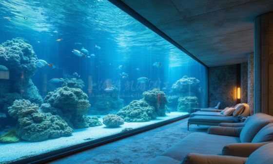 Acquario ad alta trasmissione Decorativo Solid Acrilico Spesso / Acrilico di Parete di plastica Acquari di pesce