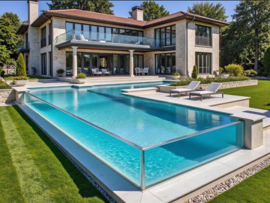 Parete acrilica per piscina per uso domestico e commerciale